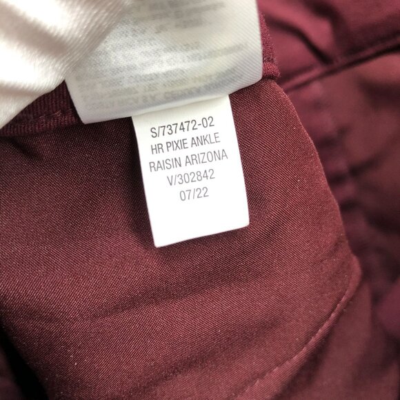 Old Navy High Rise Pixie Ankle Pants Womens Plus Size 24 Raisin Red Burgundy - Picture 10 of 10